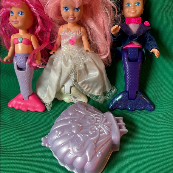 My Pretty Mermaids SEASIDE WEDDING SET 1991 Playskool Bride Groom Merbaby Doll - Picture 5 of 6